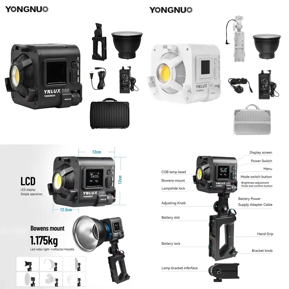 Lighting In Photography Studio - YONGNUO YNLUX100 100W 3200K-5600K Kompaktowa, przenośna