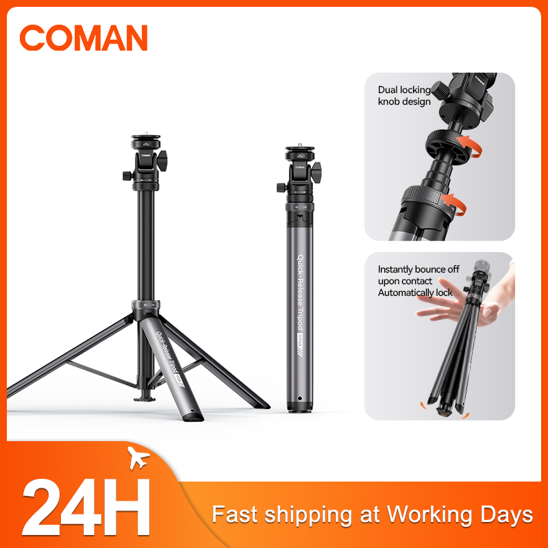 Photography Video Lighting Kit With Adjustable Tripod Stand - Statyw oświetleniowy COMAN MT68 z szybkozłączką,