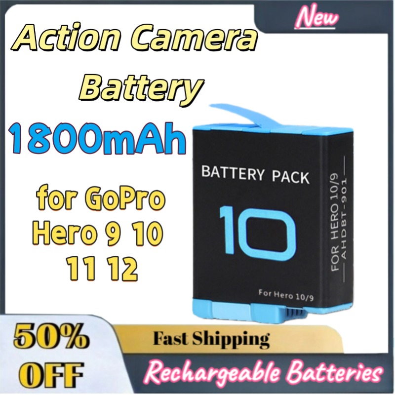 Gopro Action Camera Hero 12 Black - Ładowarka z baterią zamienną 1800mAh do