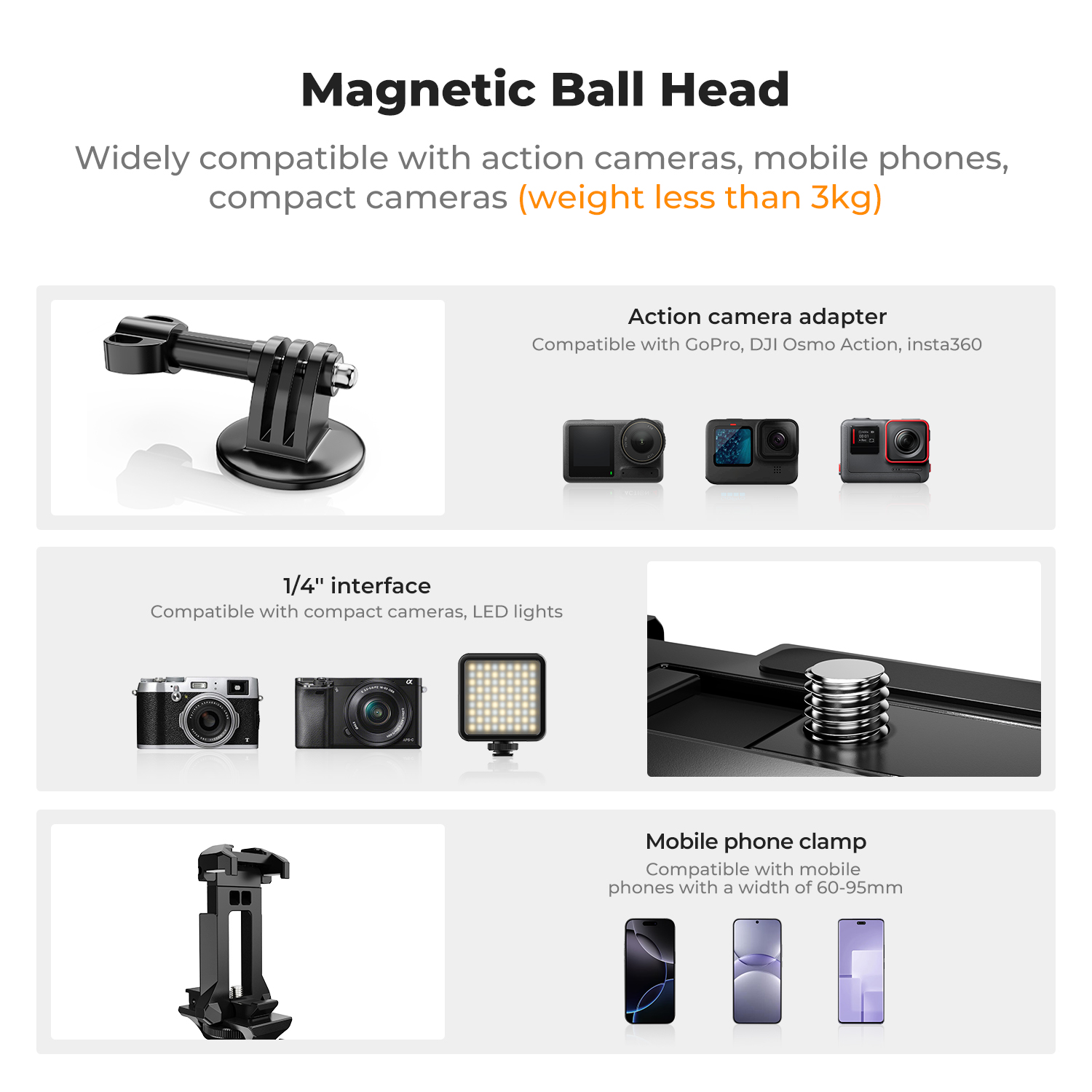 Magnetyczny uchwyt do kamery K – Gopro Action Camera Hero 12 Black recenzja i cena