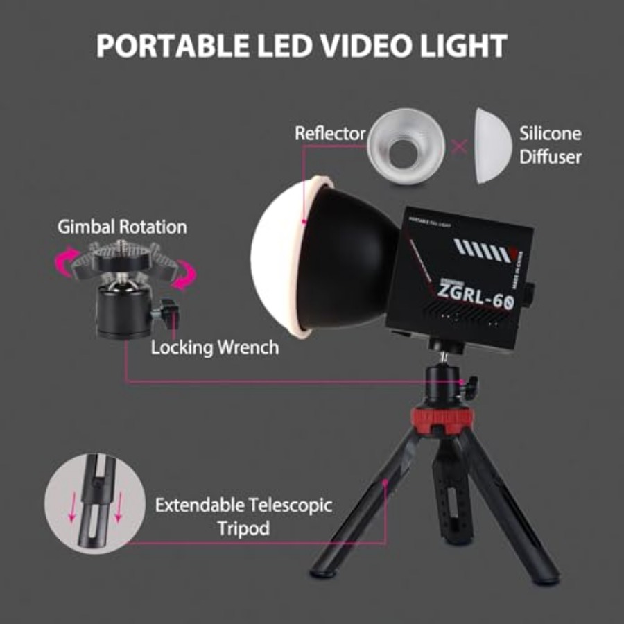 Przenośna lampa wideo LED COB  – Lighting In Photography Studio recenzja i cena