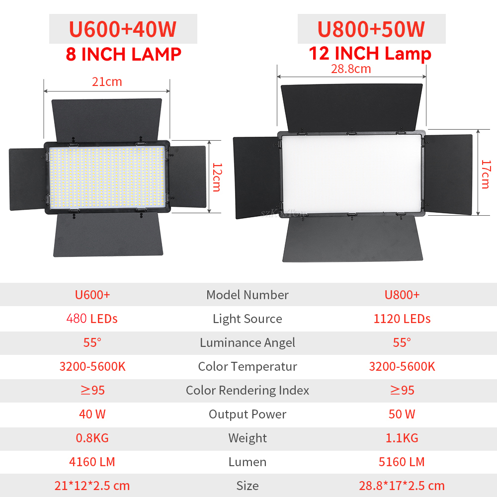 U800 U600 LED Photo Studio Vid – Photography Lighting Youtube recenzja i cena